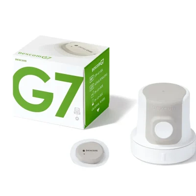 Комплектація сенсора Dexcom G7 — коробка, аплікатор та сенсор
