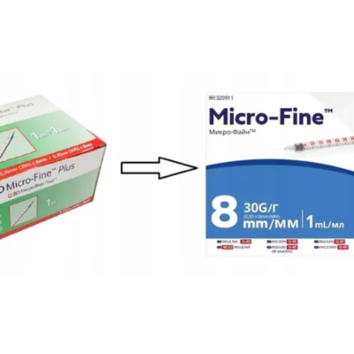 Шприц embecta Micro-Fine Plus DEMI — зовнішня коробка та упаковка голок