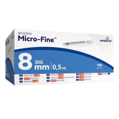 Інсулінові шприци embecta Micro-Fine Plus 30G 8мм 0.5мл 100шт (раніше BD Micro-Fine)